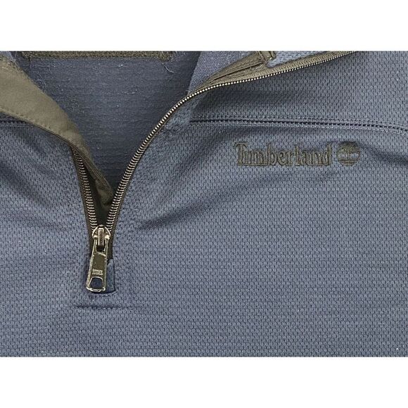 Timberland Men XL 1/2 Zip Pullover LS Fleece Lined Navy Blue Sweatshirt Gorpcore - Picture 6 of 13